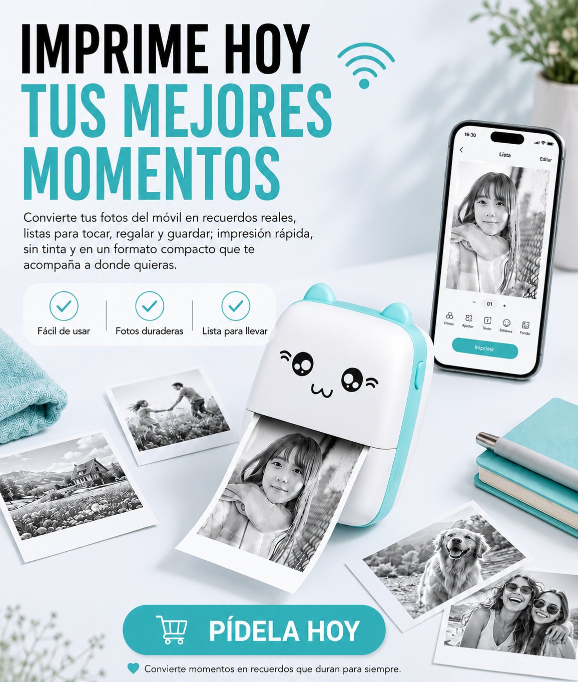 IMPRESORA DE FOTOS INALAMBRICA HD + ENVIO GRATIS + REGALO