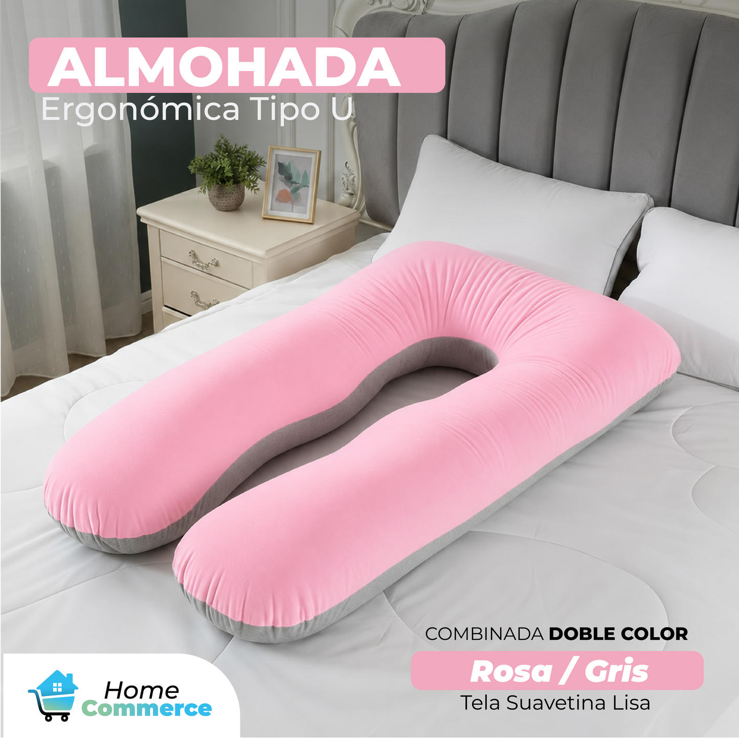 💤Almohada Ergonómica Especializada Para Embarazo Tipo U + ENVIO GRATIS + REGALO