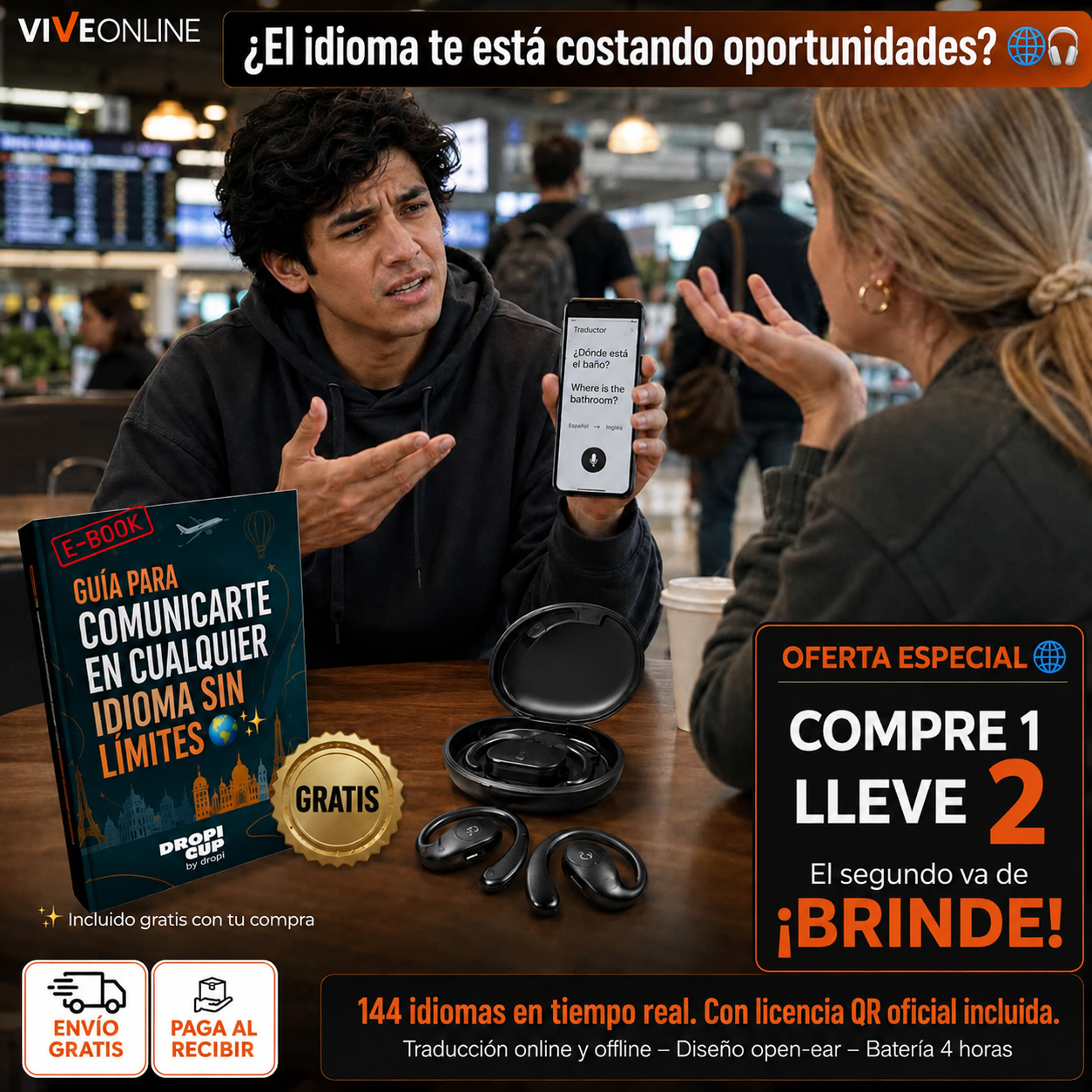 Audífonos Traductores Inteligentes +140 Idiomas + Envio Gratis + Regalo