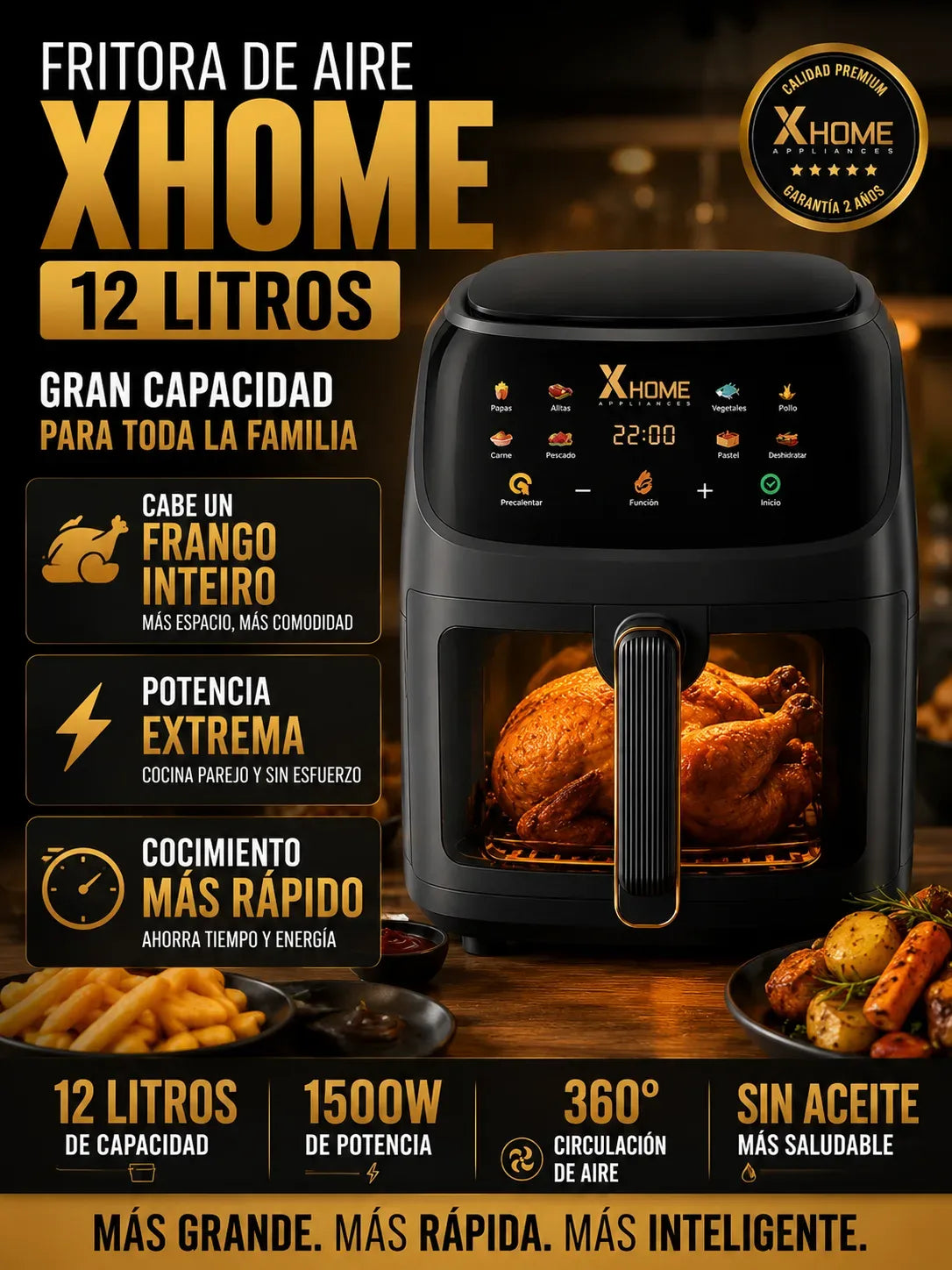 (LIQUIDACIÓN ALKOSTO) - Freidora De Aire Xhome 12 Lts + Regalo + Envio Gratis