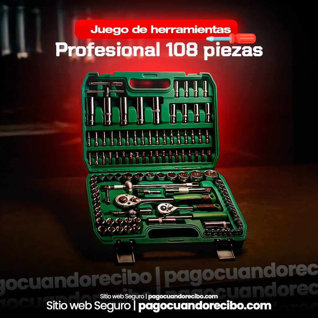 Juego de herramientas profesional 108 piezas + Envio Gratis + Regalo