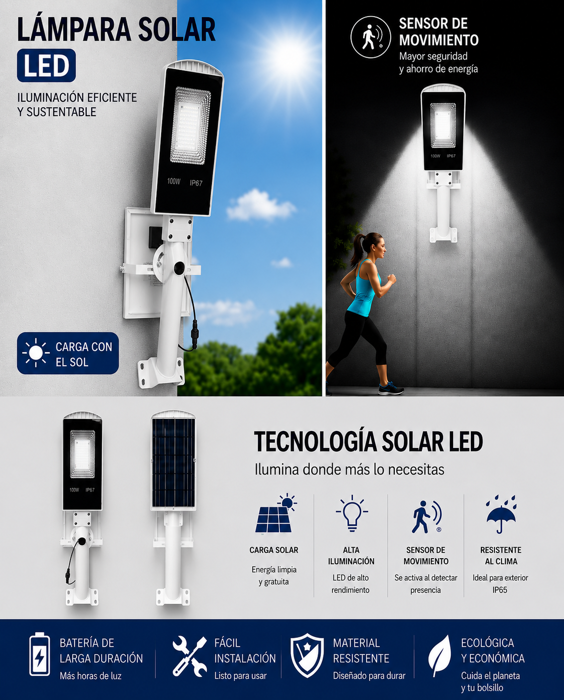 VOLTIX MAX — Convierte la Noche en Día, Factura en Cero + Envio Gratis 100W de Potencia Pura