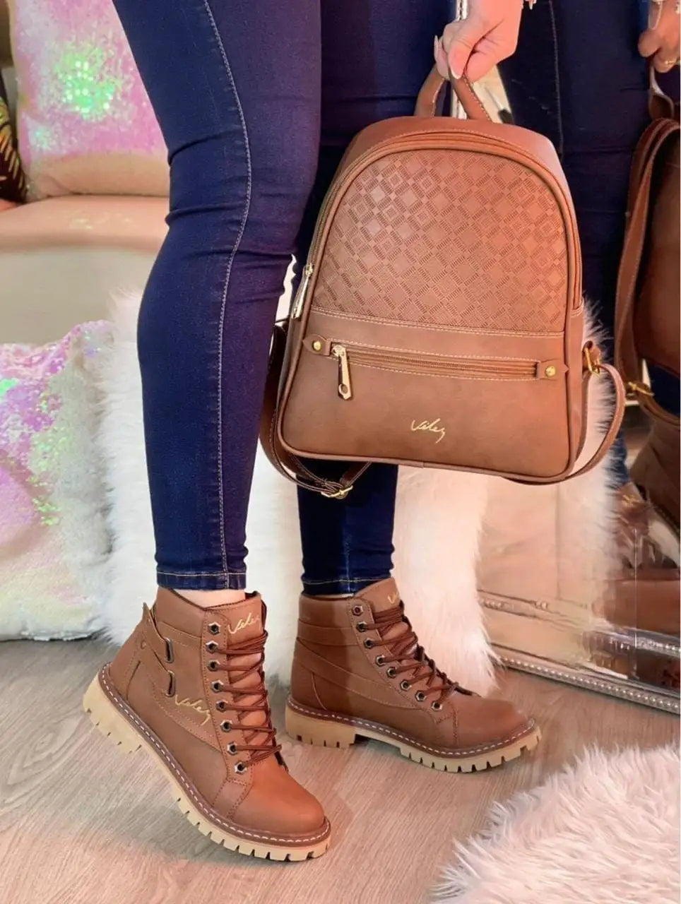 Botas + Bolso Combo estilo Vélez.