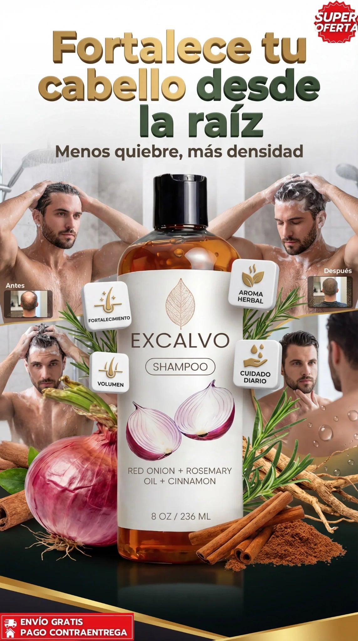 Excalvo Shampoo 250ml + envio gratis + regalo
