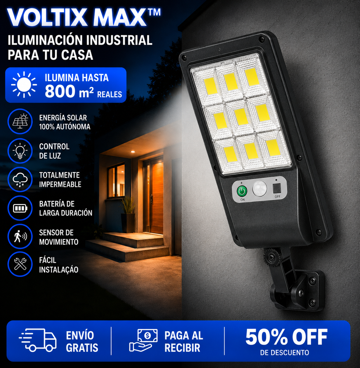 VOLTIX MAX — Convierte la Noche en Día, Factura en Cero + Envio Gratis