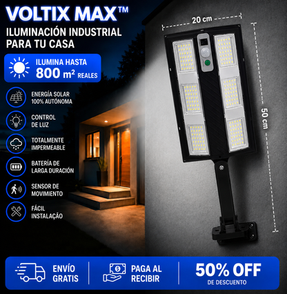 VOLTIX MAX — Convierte la Noche en Día, Factura en Cero + Envio Gratis 50cm y 6 Leds