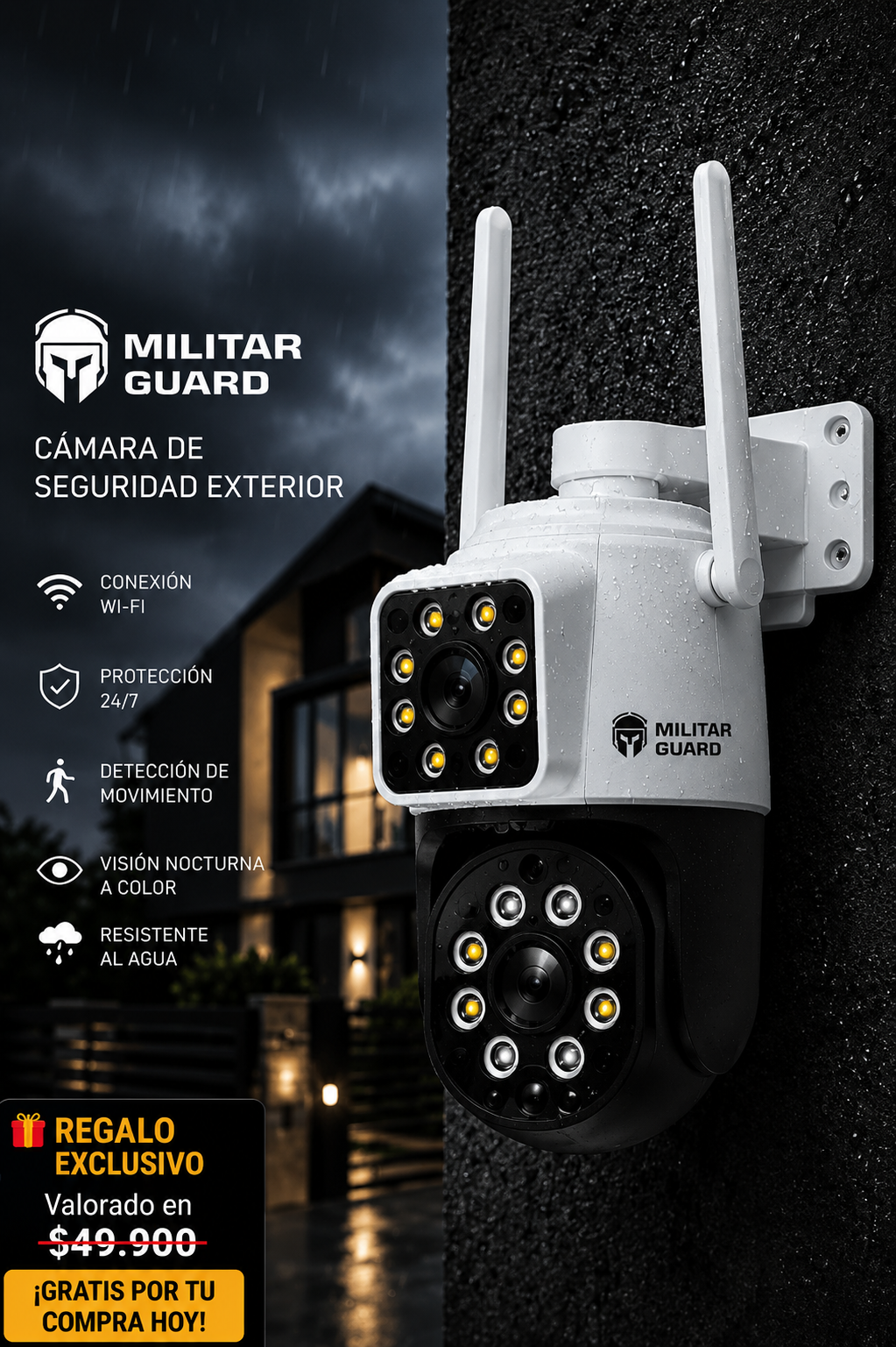 Militar Guard: Cámara de Seguridad - 2 en 1 + Regalo + Envio Gratis