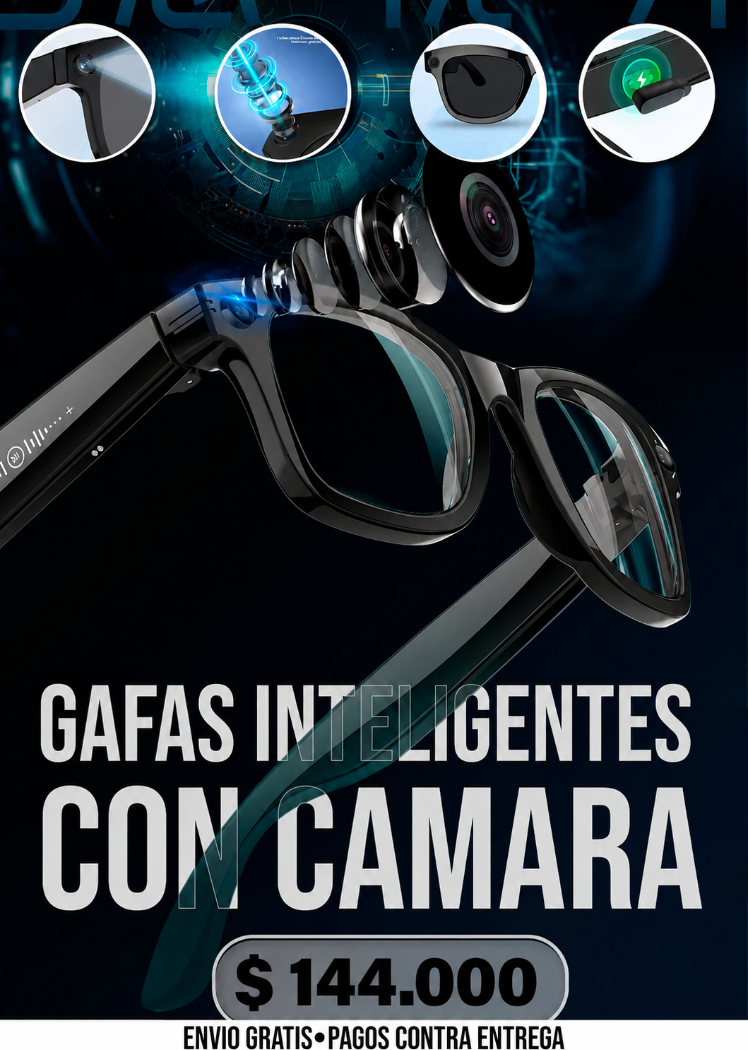 GAFAS INTELIGENTES CON CAMARA 50%DTO + envio gratis + regalo
