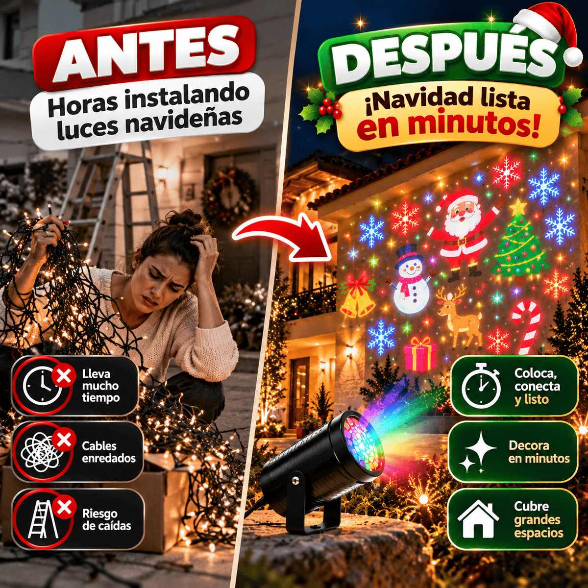 🎅🏽Proyector Navideño Mágico LED🎄