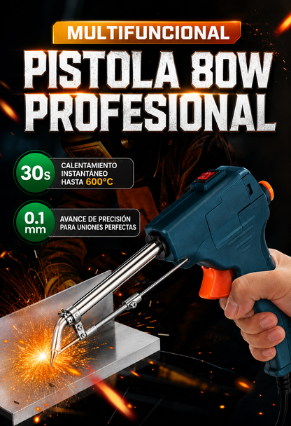Suelda Cualquier Metal en Segundos Pistola 80W Profesional 50% OFF Hoy + Envío Gratis + Regalo 🎁