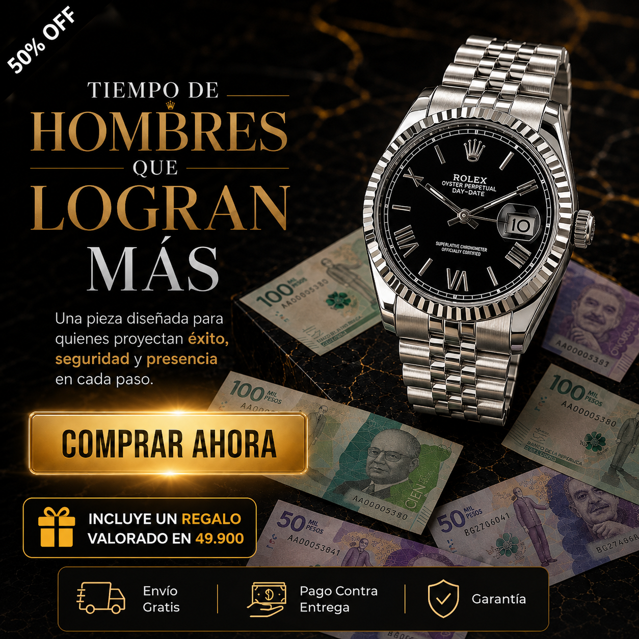 💰 RELOJ CLASICO LUX — REFLEJA TODO LO QUE HAS LOGRADO 📈 + Envio Gratis + Regalo
