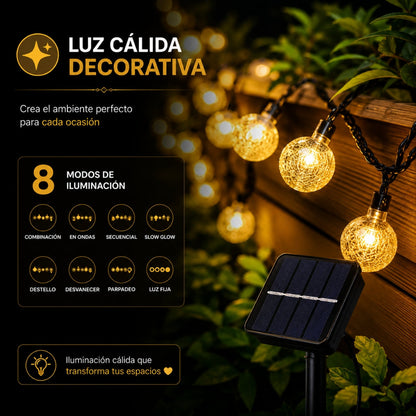 Guirnaldas Solares con 50 Leds (9 metros) + Envio Gratuito + Regalo