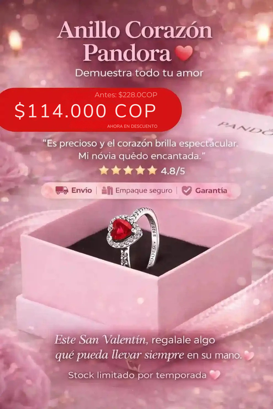 💖 Anillo corazón I Top #1 en ventas 2026 + Envio Gratis