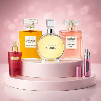Kit 3 Perfumes Luxury Femininos – Chance, Coco Mademoiselle y Nº5 + Regalo + Envio Gratis