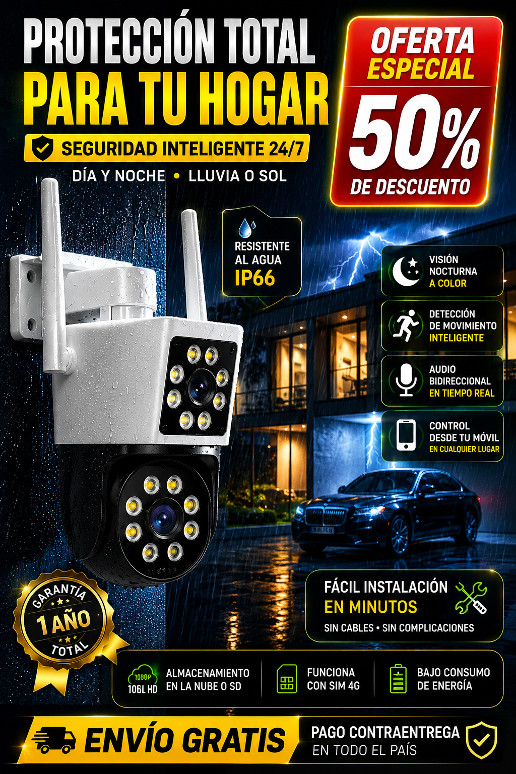 Cámara de Seguridad 360° + Regalo 🎁  + Envio Gratis — Protege tu Hogar Sin Gastar de Más