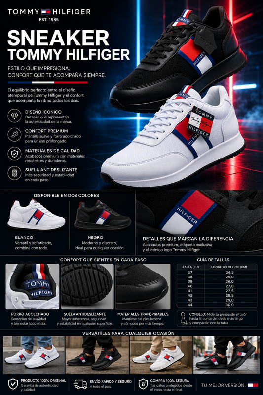 TOMMY HILFIGER™ | El Sneaker Que Eleva Tu Estilo al Instante + Envio Gratis + Regalo