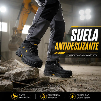 Combo Zapatos Corte Medio de Seguridad  Punta de Acero + Gorra y Caja