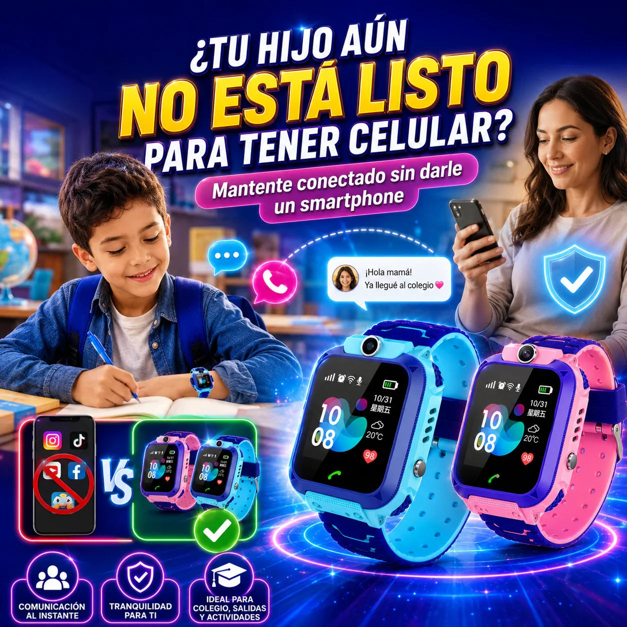RELOJ INTELIGENTE GPS CON SIM CARD + ENVIO GRATIS + REGALO