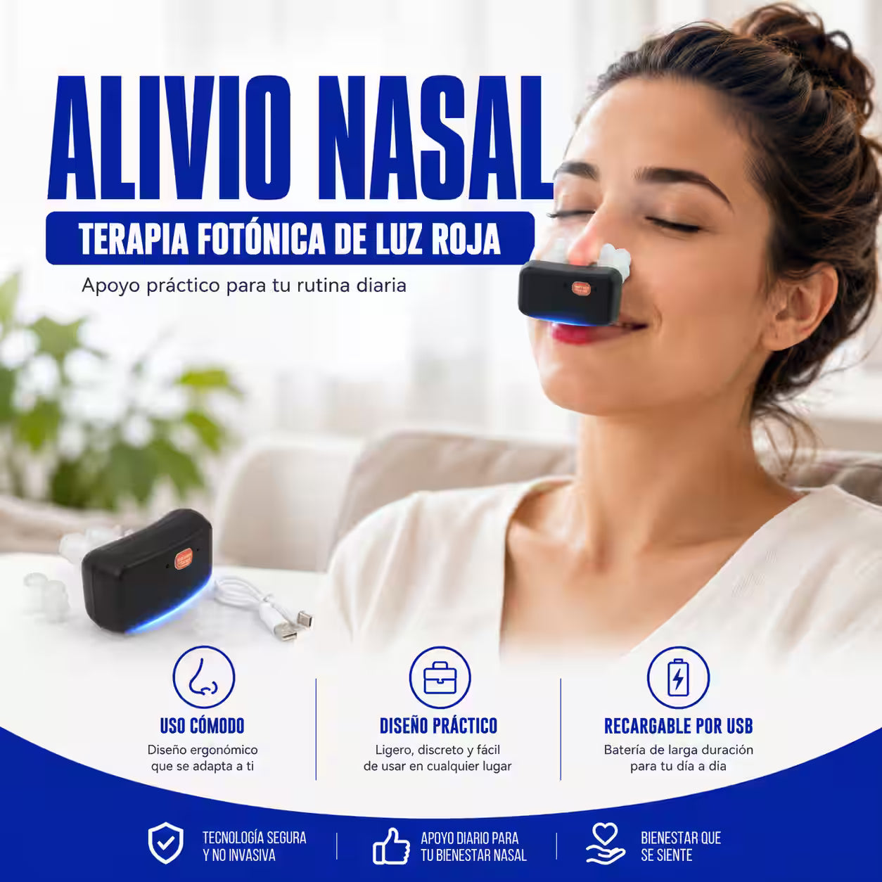 LumiNasal M-06 | Dispositivo Nasal de Luz Roja Recargable