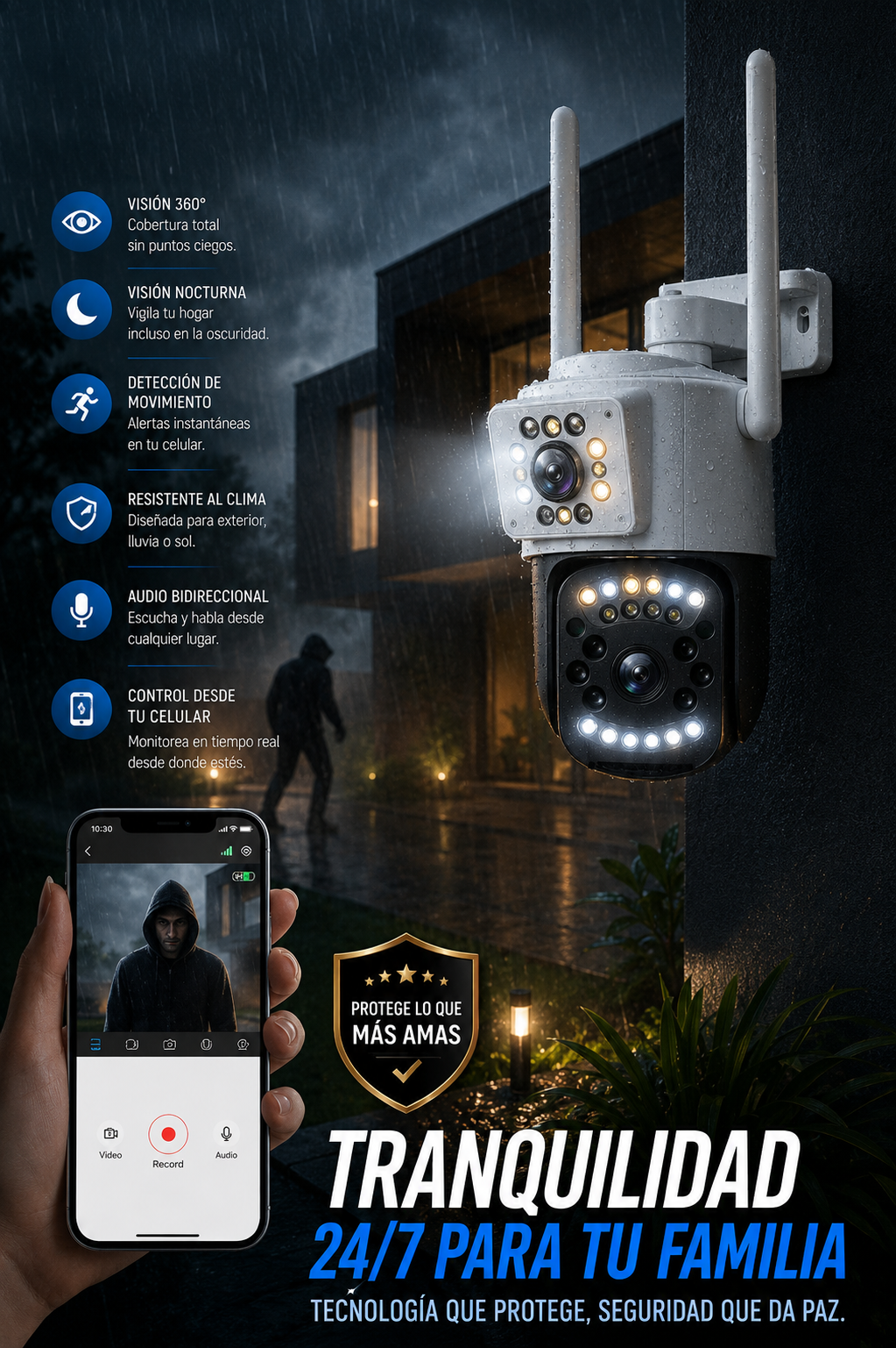 Militar Guard: Cámara de Seguridad - 2 en 1 + Regalo + Envio Gratis