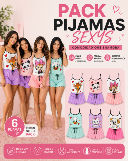 PACK PIJAMAS COMPRA 4 Y LEVATE 6 + ENVIO GRATIS + REGALO