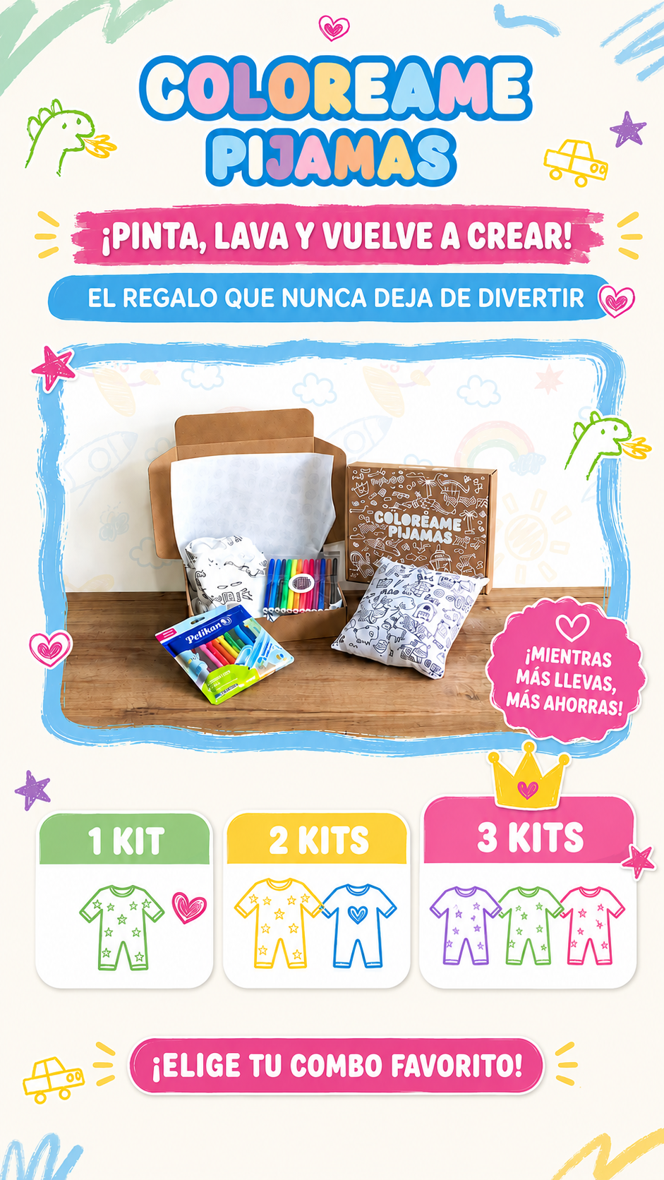 Kit Coloréame Pijamas + ENVIO GRATIS + REGALO