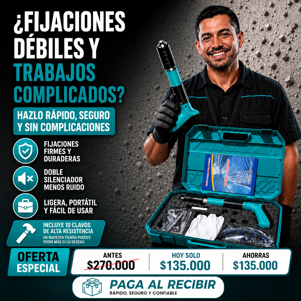 FixaPro – Remachadora Profesional, Fija en Segundos 50% DTO