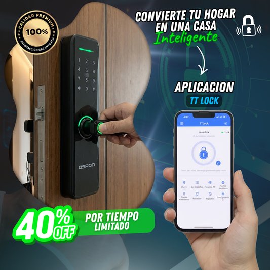 Cerradura Inteligente Con huella, pin, wifi, llave y tarjeta + Envio gratis + Regalo