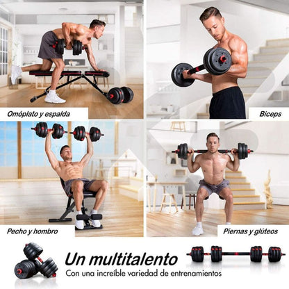 SET de Pesas Completo 44 LBS + Barra Acolchada GRATIS 🔥 KIT COMPLETO + Envio Gratis + Regalo