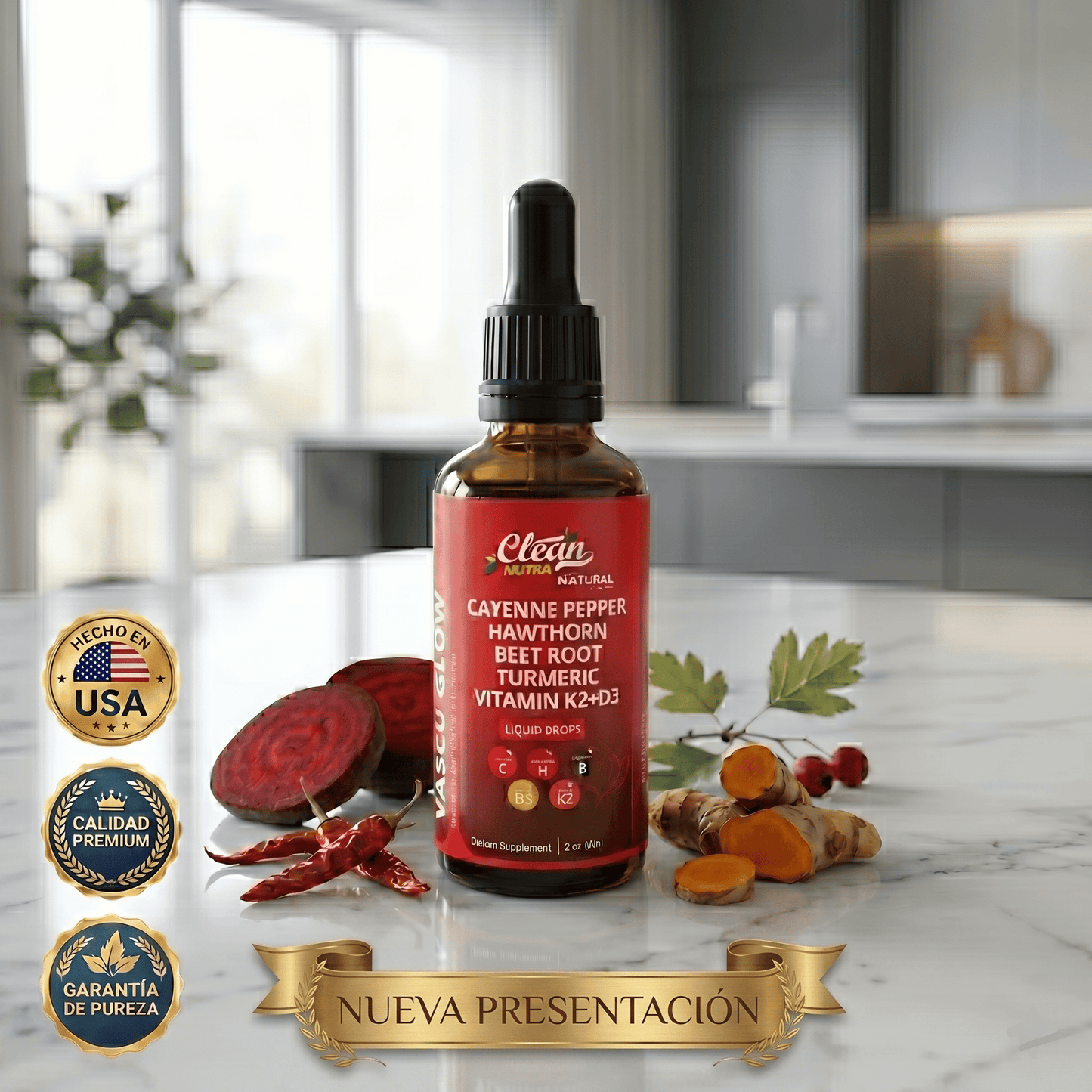 Clean Nutra® VascuGlow Berberina | Controla el Azúcar y Protege tu Corazón + Envio Gratis + Ragalo
