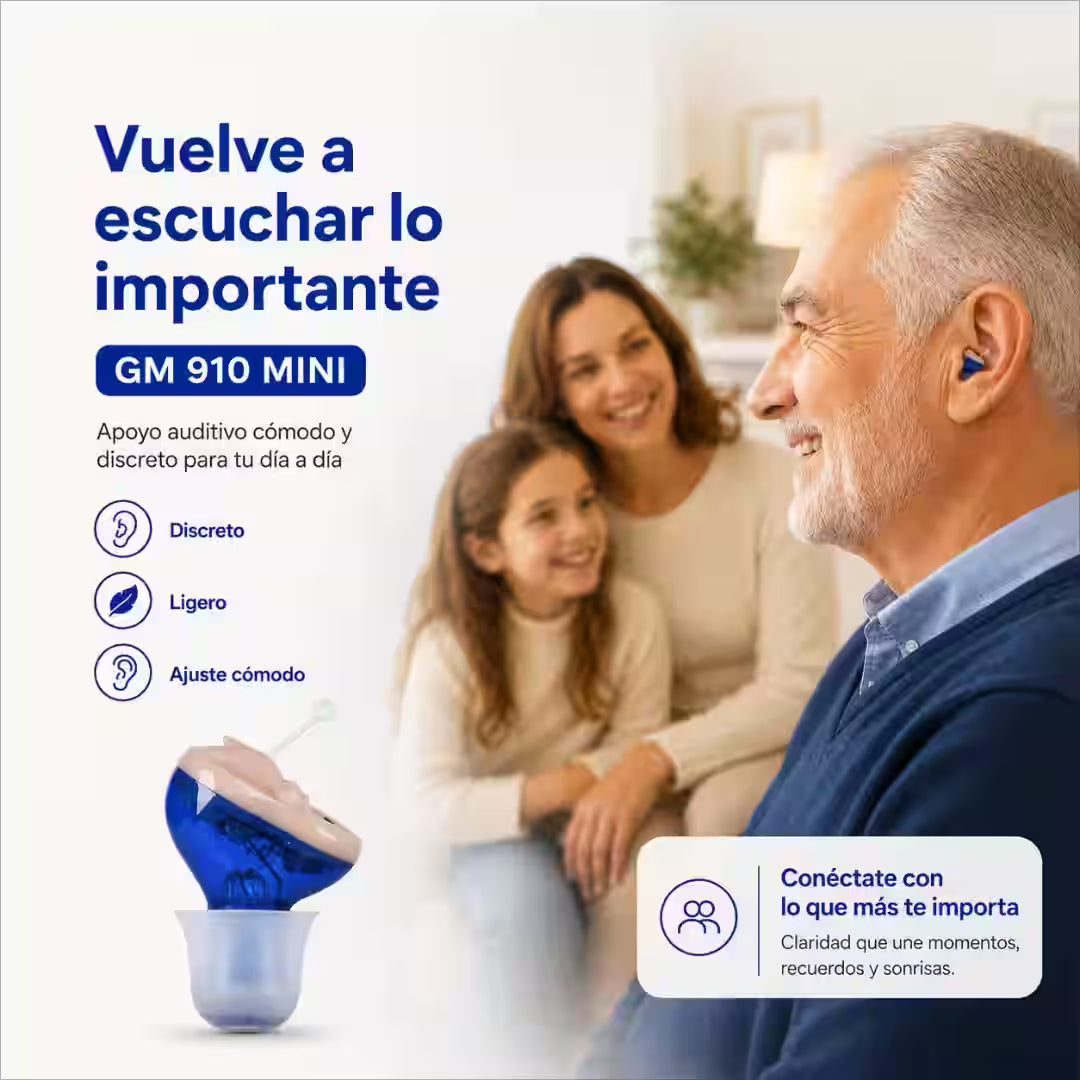 GM 910 Mini - Compra 1 y llévate 2 Auriculares con sonido amplificado + Envio Gratis + Regalo