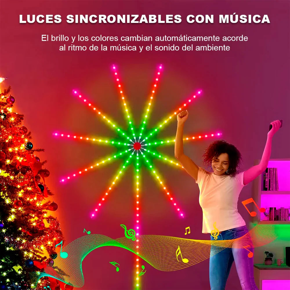 Luces LED con Efecto de Fuegos Artificiales 🎇