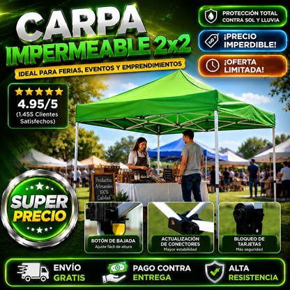 ⛺ CARPAPRO™ — CARPA TOLDO IMPERMEABLE 2X2 + ENVIO GRATIS + REGALO