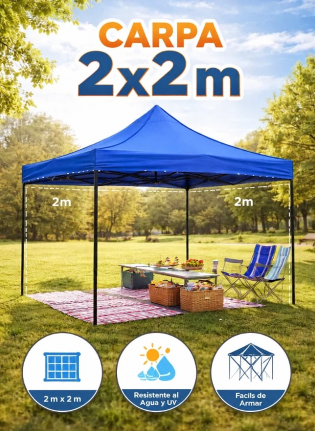 ⛺ CARPAPRO™ — CARPA TOLDO IMPERMEABLE 2X2 + ENVIO GRATIS + REGALO