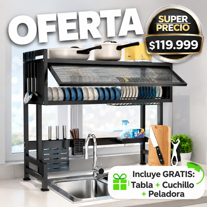 KitchenMax™ | Escurridor Premium Multifuncional + REGALO + ENVIO GRATIS