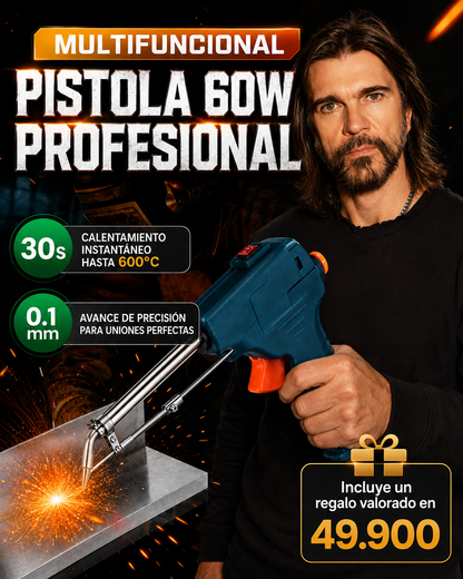 Suelda Cualquier Metal en Segundos Pistola 60W Profesional - 50% OFF Hoy + Envío Gratis + Regalo 🎁