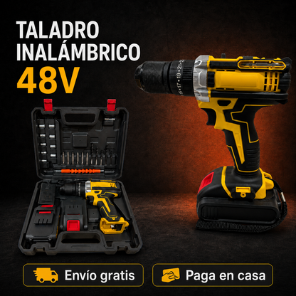 Taladro Inalambrico 48 Voltios + Envio Gratuito +Regalo