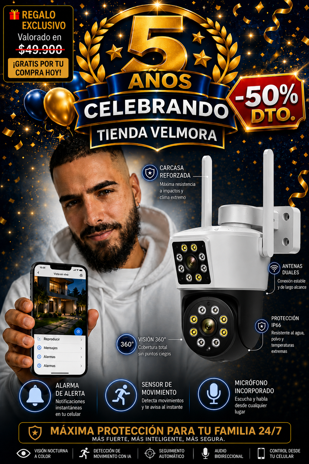 Militar Guard: Cámara de Seguridad - 2 en 1 + Regalo🎁 50% DTO