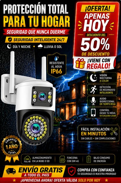 La cámara que ya protege a más de 13.500 hogares en Colombia + Envío Gratis + Regalo 🎁 | ¡Solo Hoy! 50% DTC