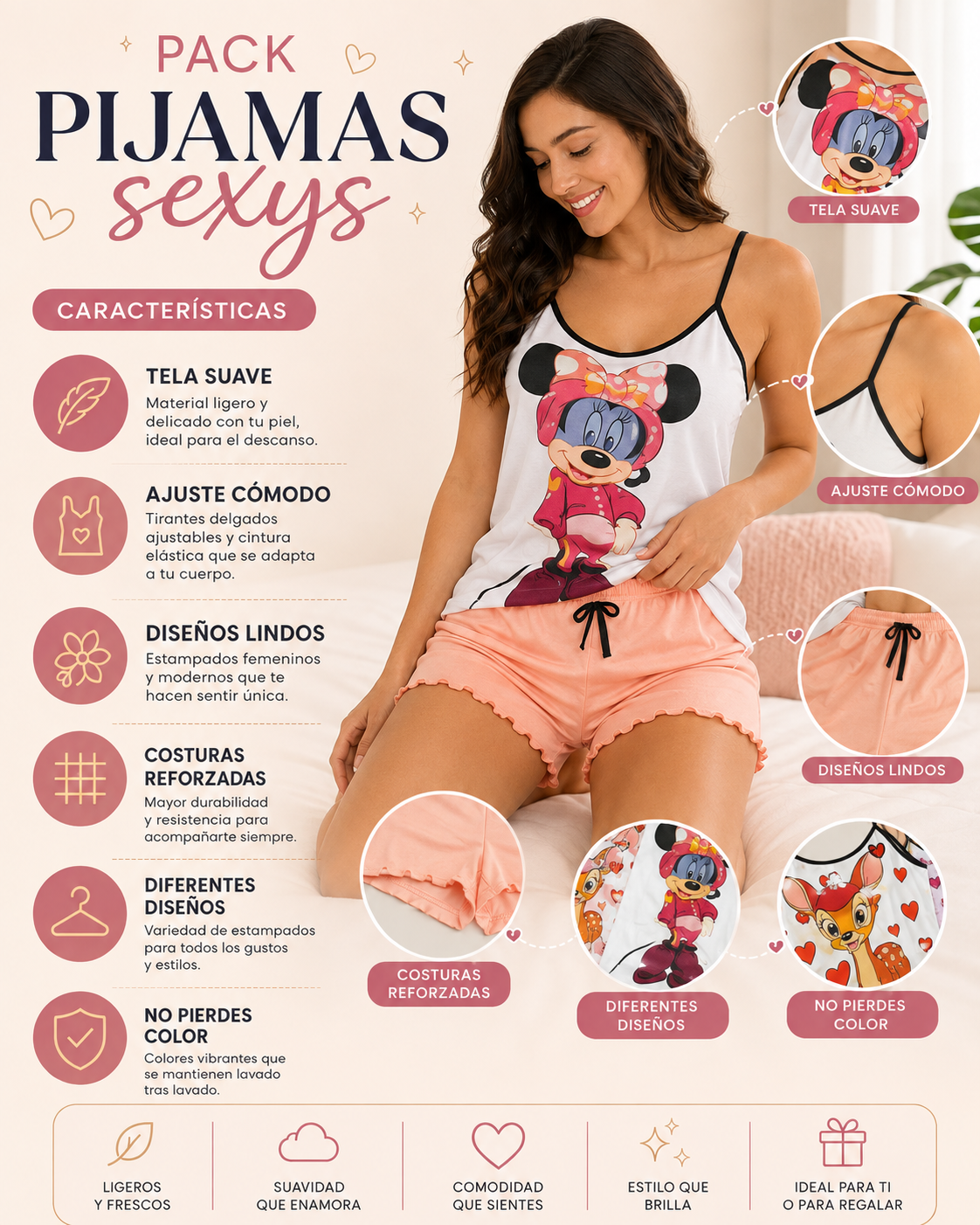PACK PIJAMAS COMPRA 4 Y LEVATE 6 + ENVIO GRATIS + REGALO
