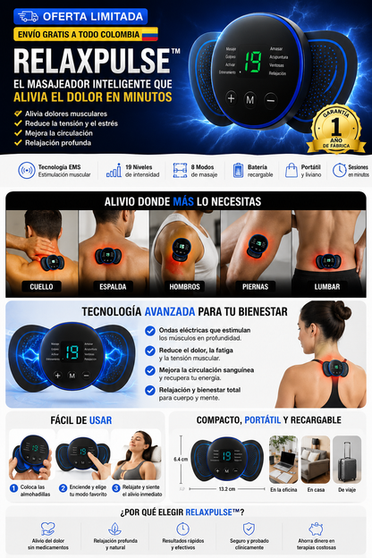 RelaxPulse™  Relaja tus músculos y recupera tu bienestar + Envio gratuito +Regalo