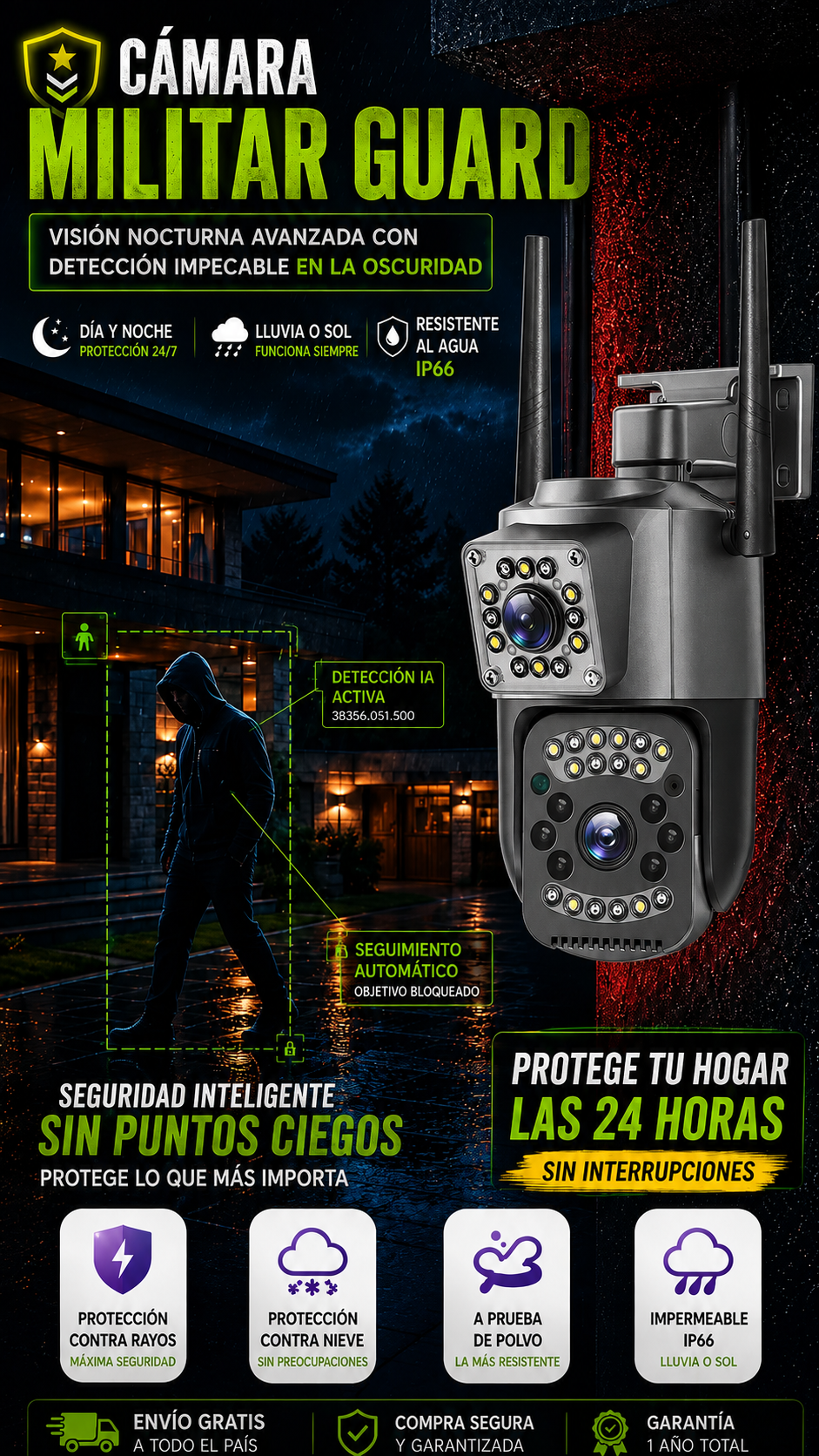 Militar Guard: Cámara de Seguridad - 2 en 1 + Regalo🎁 - 50%