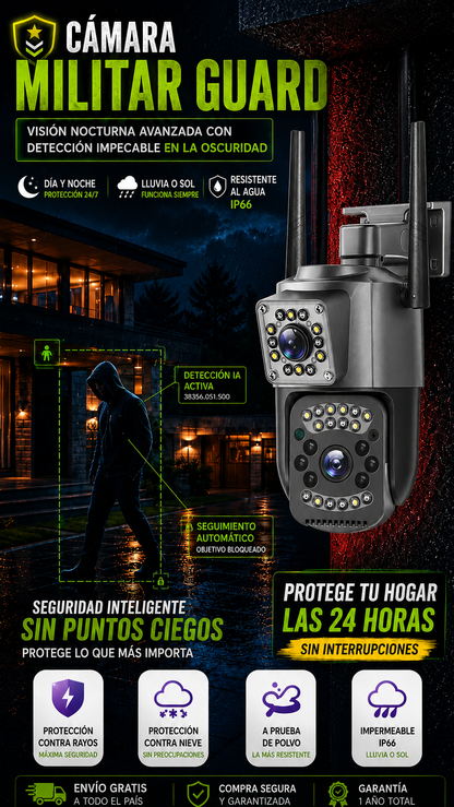 Militar Guard: Cámara de Seguridad - 2 en 1 + Regalo🎁 - 50%