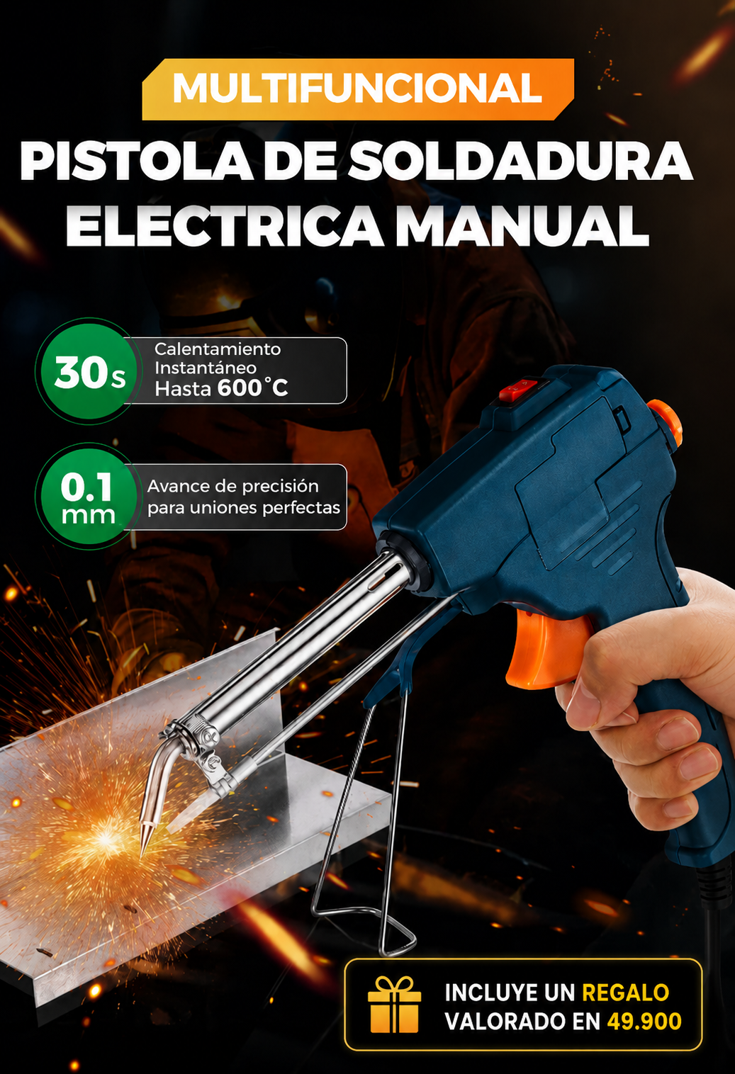 🔥 LIQUIDACIÓN DE STOCK: Pistola de Soldadura Profesional + Envio Gratis + Regalo + 50% OFF