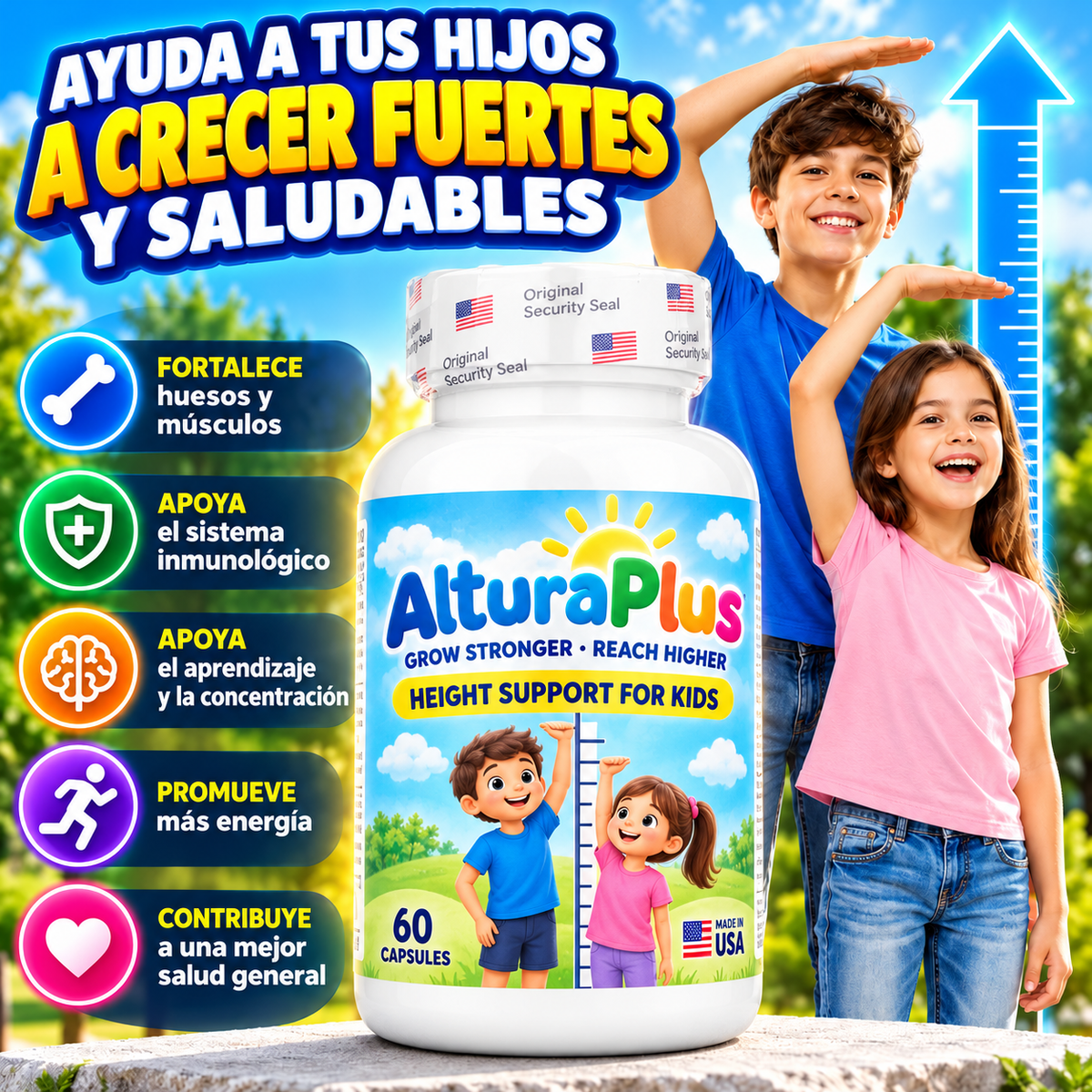 AlturaPlus | Suplemento Nutricional para Niños y Adolescentes – 60 Cápsulas + ENVIO GRATIS + REGALO
