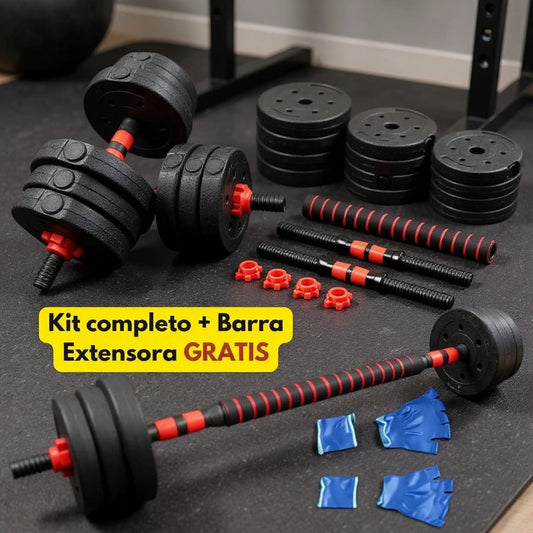 SET de Pesas Completo 44 LBS + Barra Acolchada GRATIS 🔥 KIT COMPLETO + Envio Gratis + Regalo