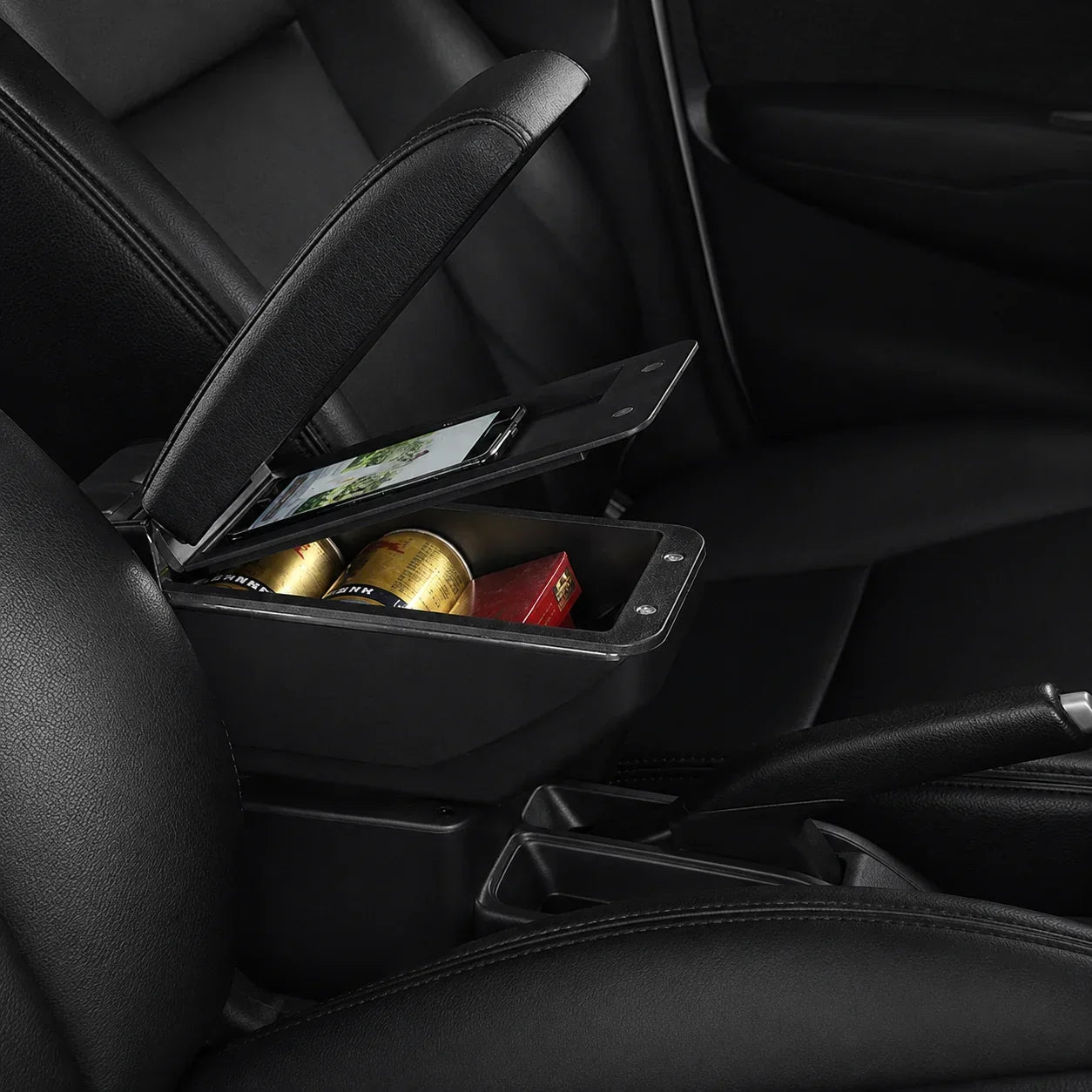 Cajonera apoyabrazos Universal 3 en 1 para Carro con Carga USB