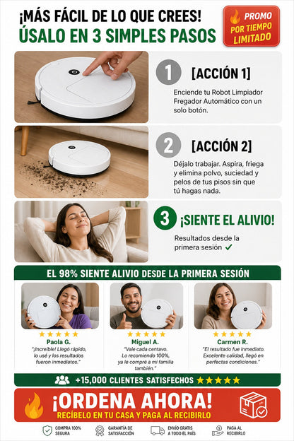 Robot Limpiador Fregador Automático - Entrega Inmediata + Entrega Gratis + Regalo