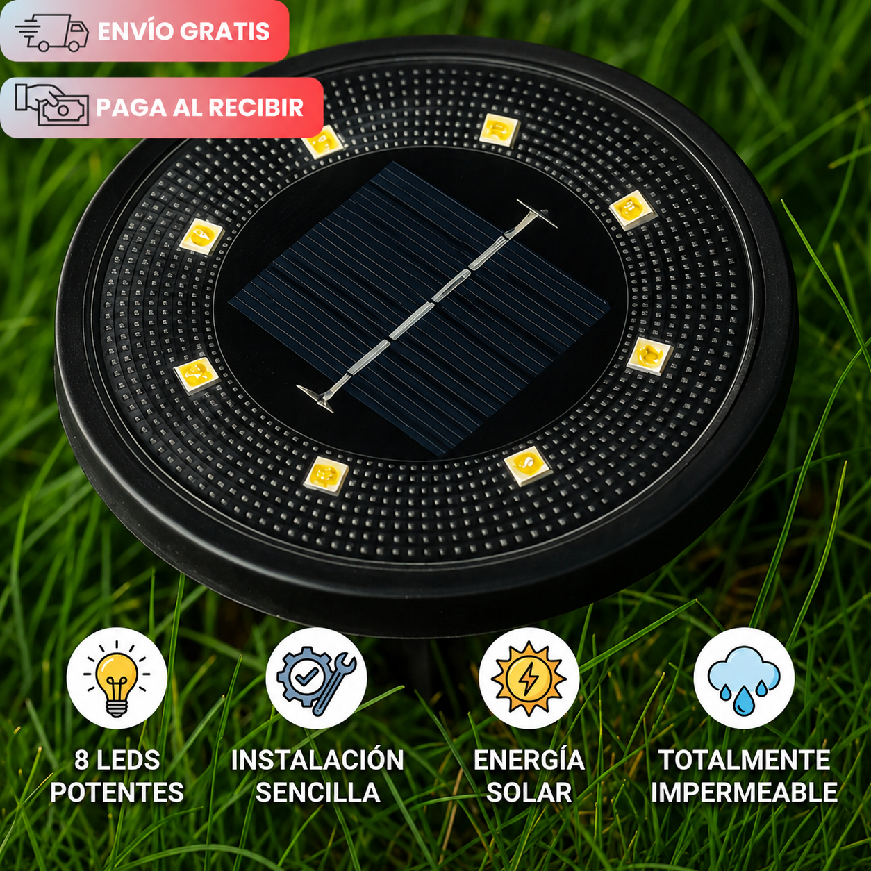 GardenEnvy™ Pack x4 Luces Solares para Jardín + Regalo + Envio Gratis