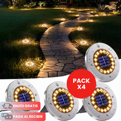 GardenEnvy™ Pack x4 Luces Solares para Jardín + Regalo + Envio Gratis